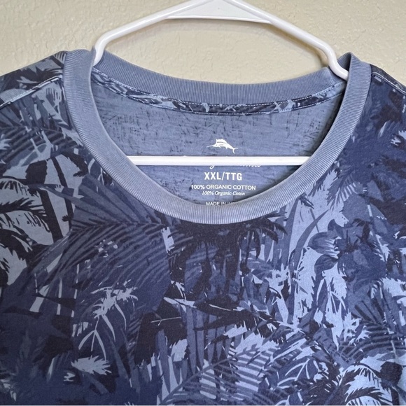 Tommy Bahama Men's Canopy Camo Blue Short Sleeve Organic Cotton T-Shirt Size XXL - Picture 2 of 8
